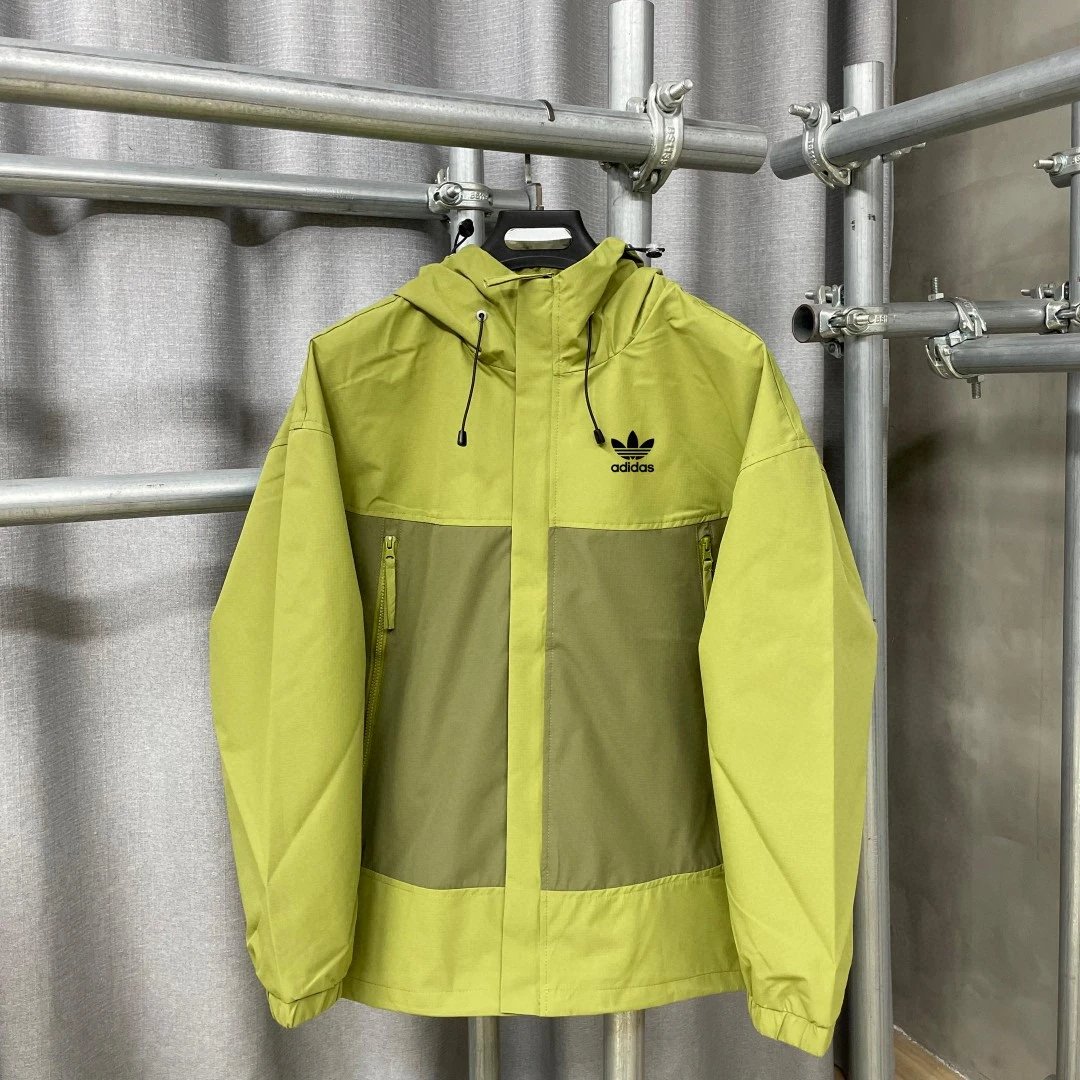 Adidas Men Two-Tone Beige White Windbreaker Jacket