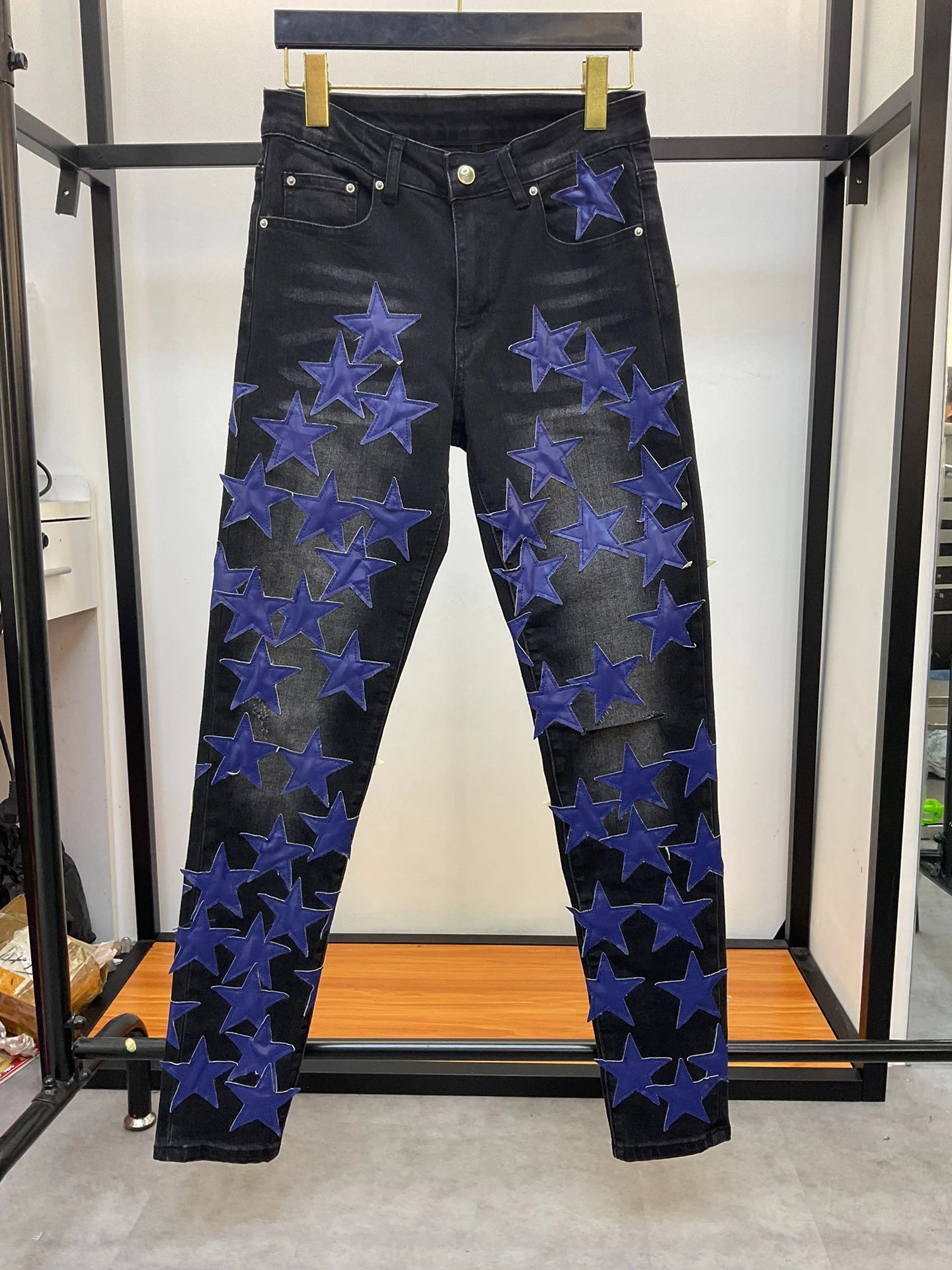 AMIRI Black Denim Star Slim Jeans
