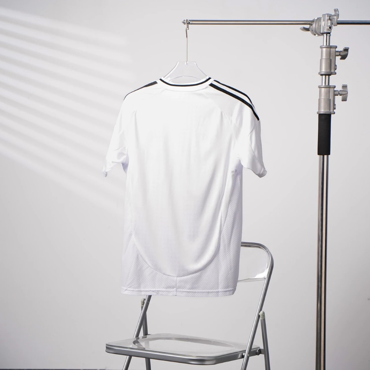 Adidas Men Soccer Jersey White Black Stripes
