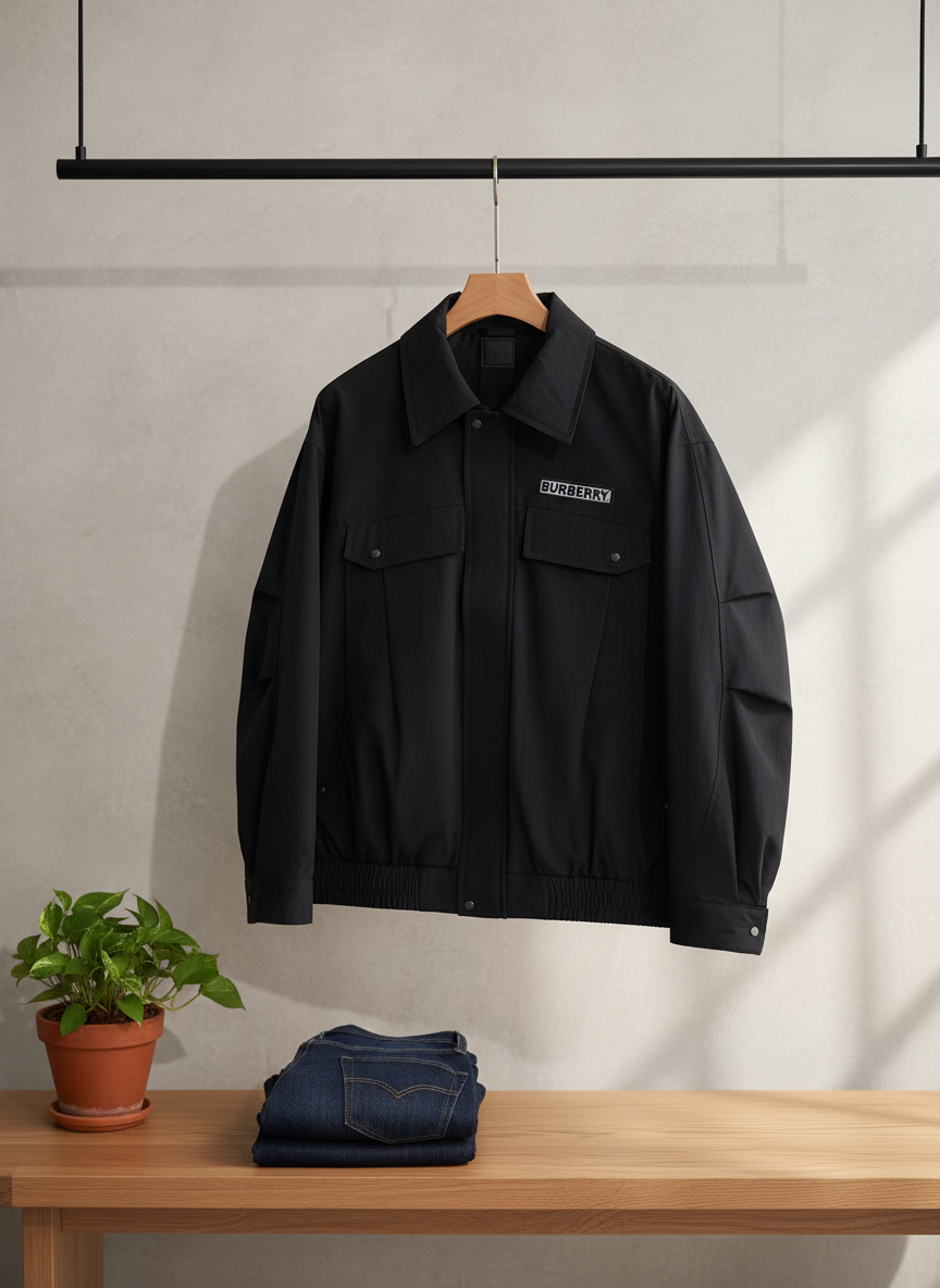Burberry Men’s Black Lightweight Casual Jacket