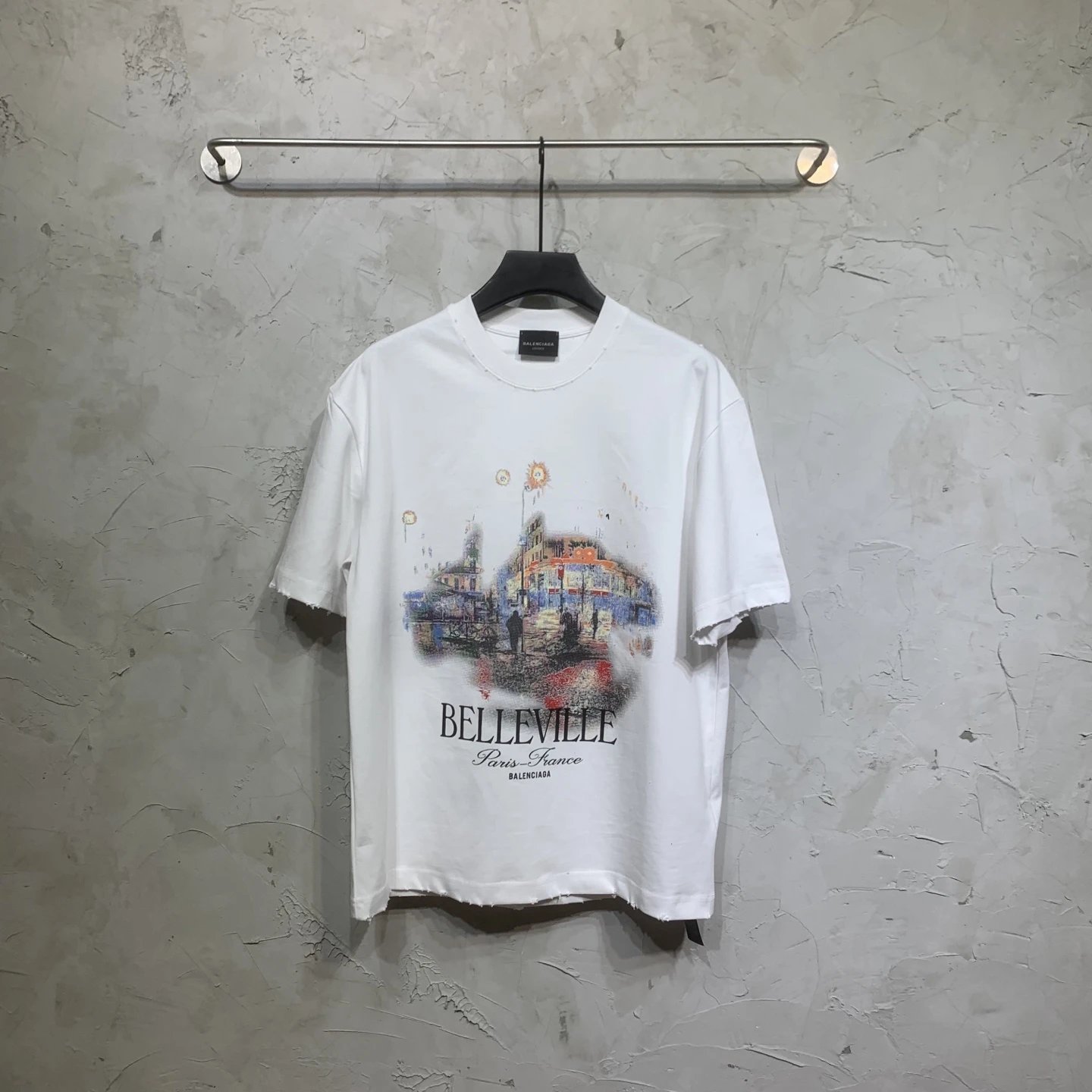 Balenciaga Belleville Paris Cityscape Cotton T-Shirt