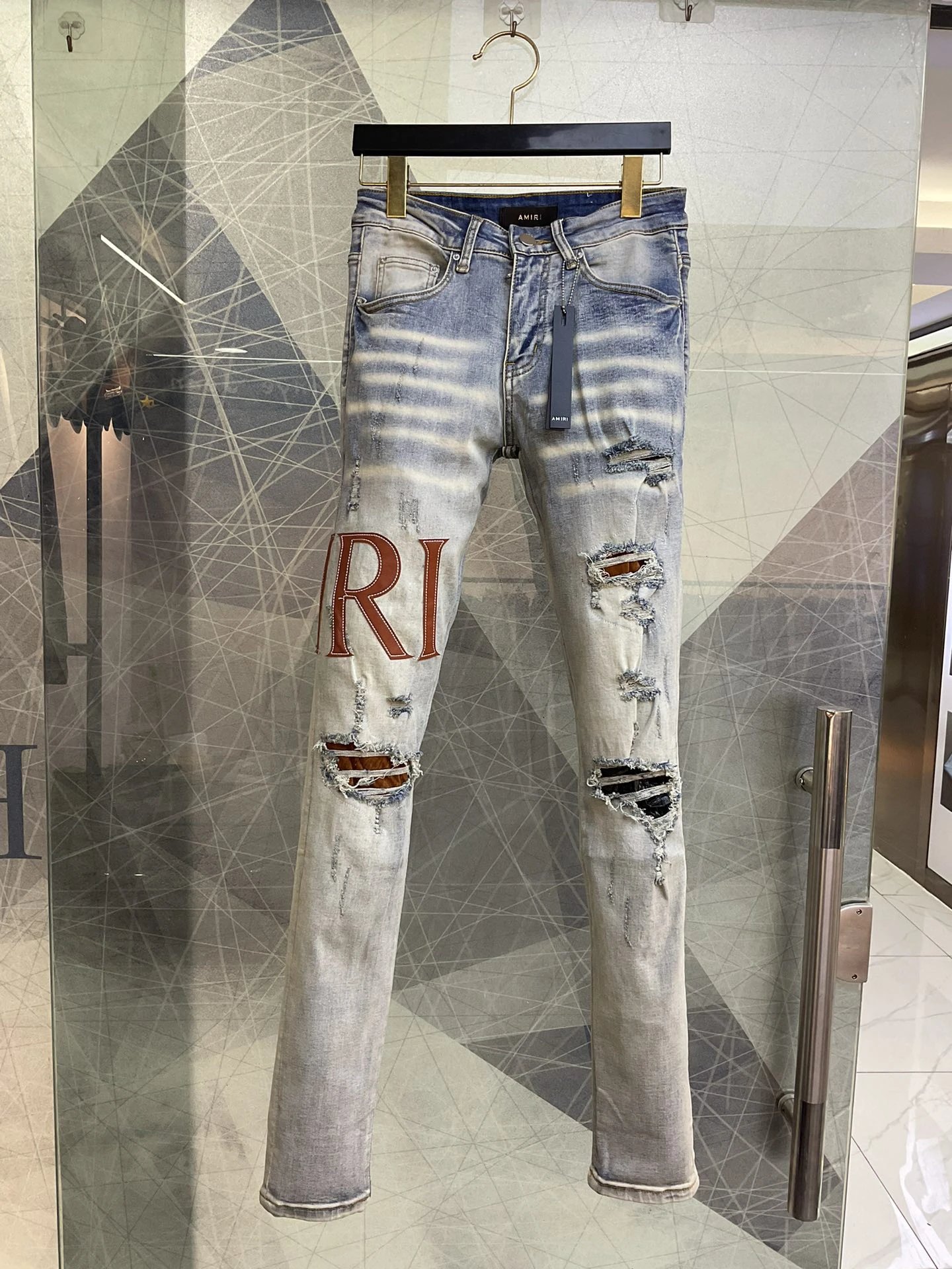 AMIRI Light Wash Distressed Slim Fit Men Jeans