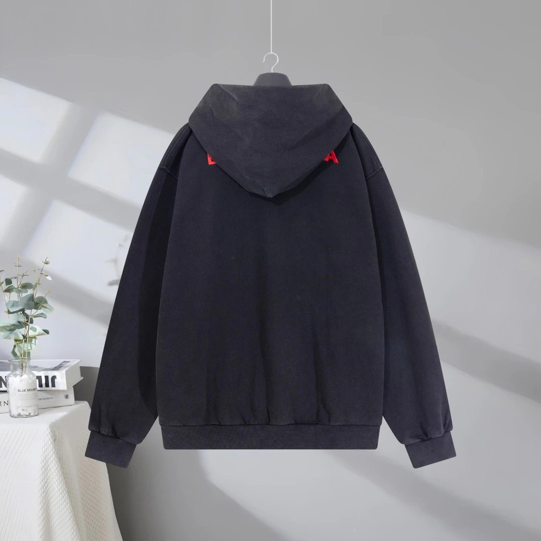Balenciaga Black Oversized Hoodie Unisex Streetwear Pullover