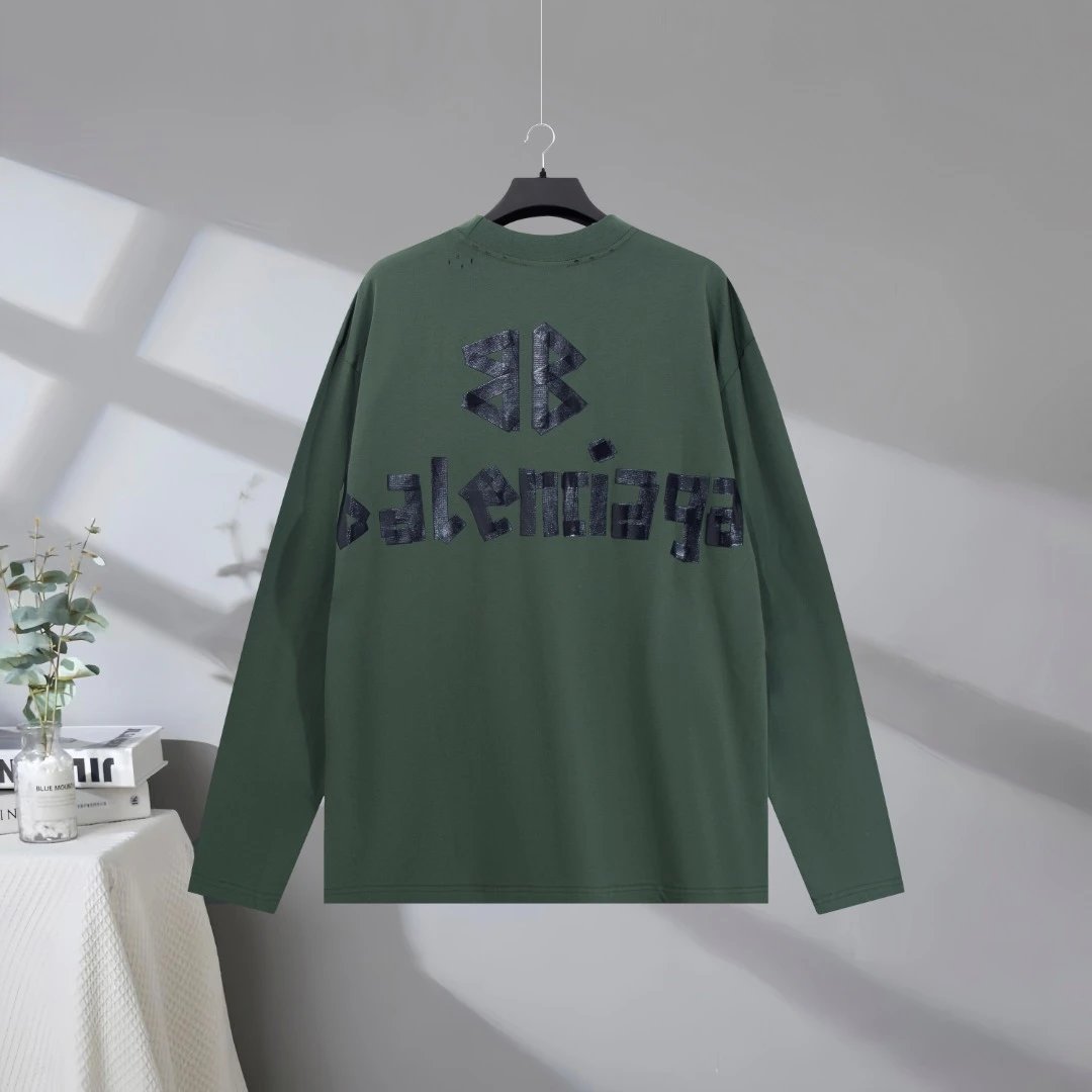 Balenciaga Oversized Unisex Cotton Hoodie Green