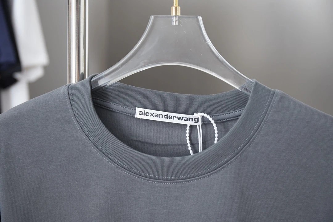 Alexander Wang Grey Logo Cotton T-Shirt