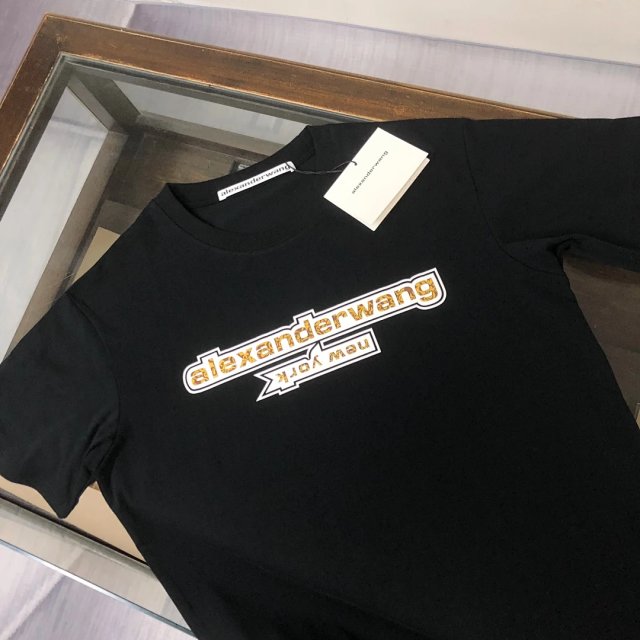Alexander Wang Black Logo Cotton Short T-Shirt