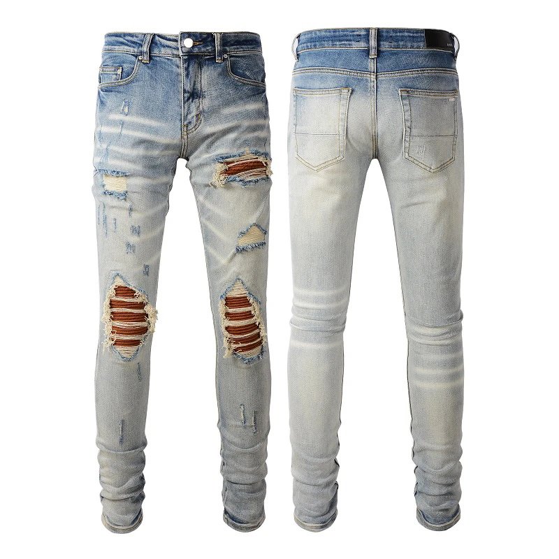 AMIRI Distressed Skinny Jeans Men Vintage Ripped Denim