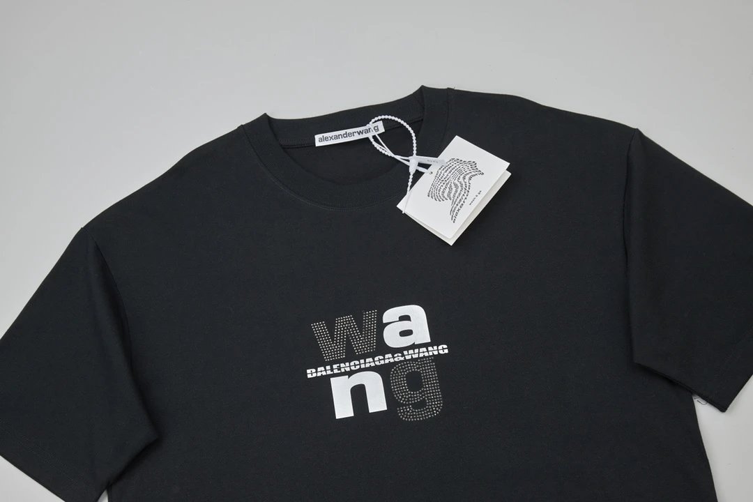Alexander Wang Black Logo Cotton Unisex T-Shirt