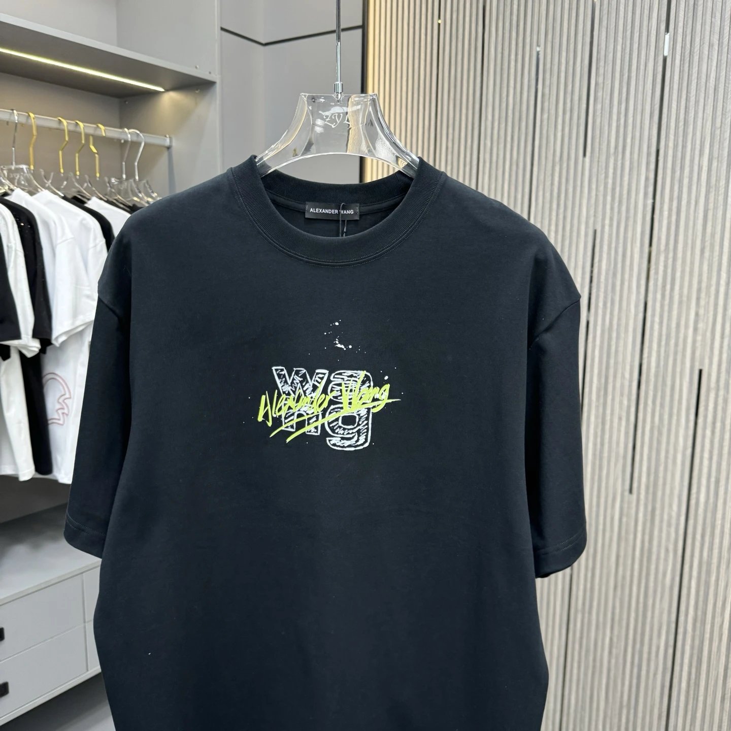 Alexander Wang Black Graffiti Logo Cotton T-Shirt
