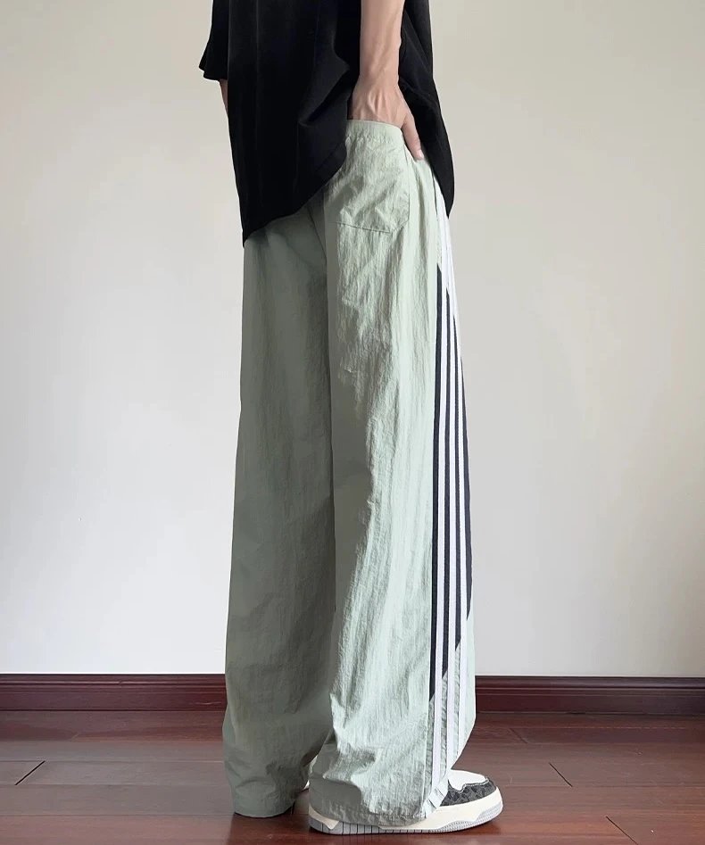 Adidas Men’s Wide Leg Sport Pants Three Stripes