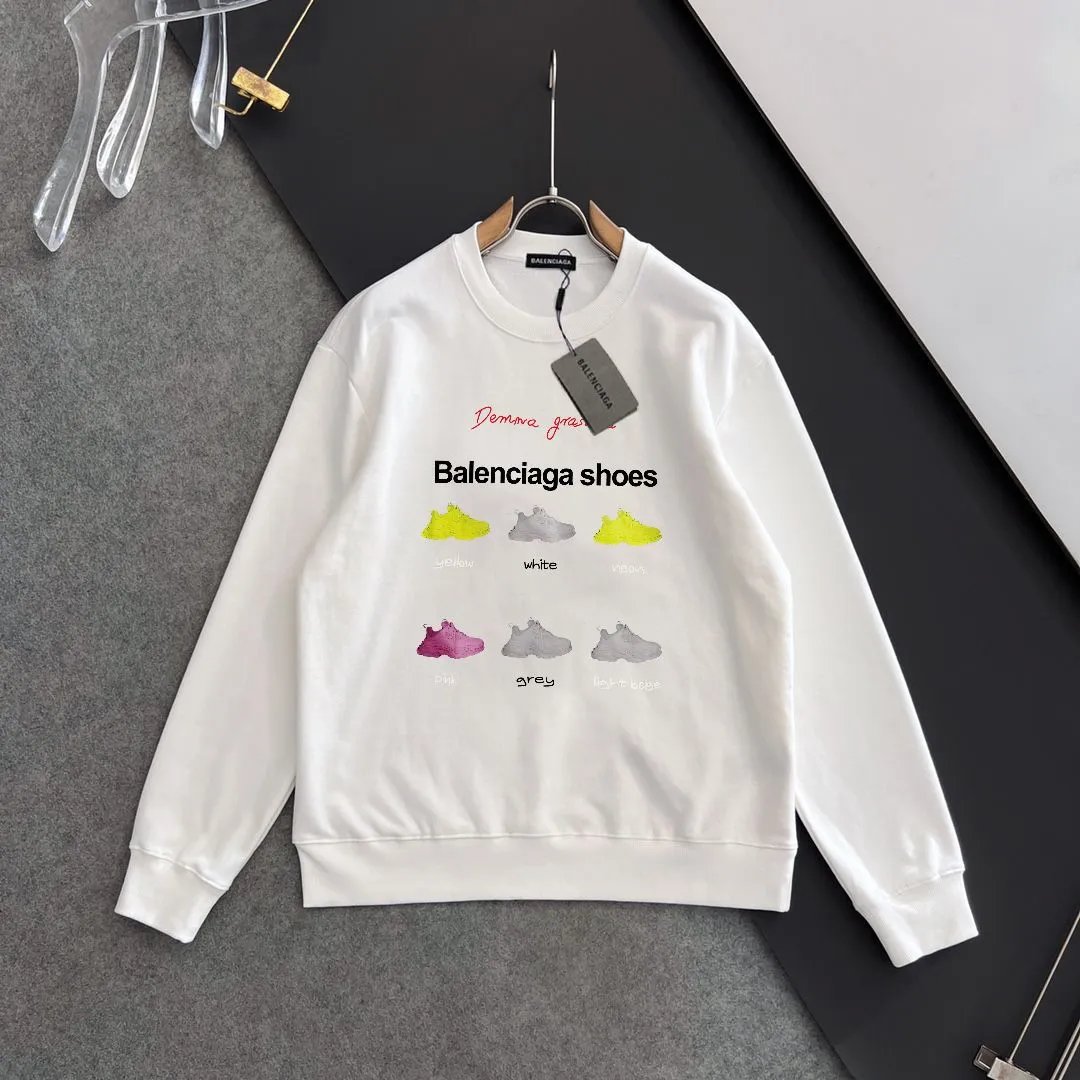 Balenciaga Shoe Print Unisex Hoodie Streetwear Pullover