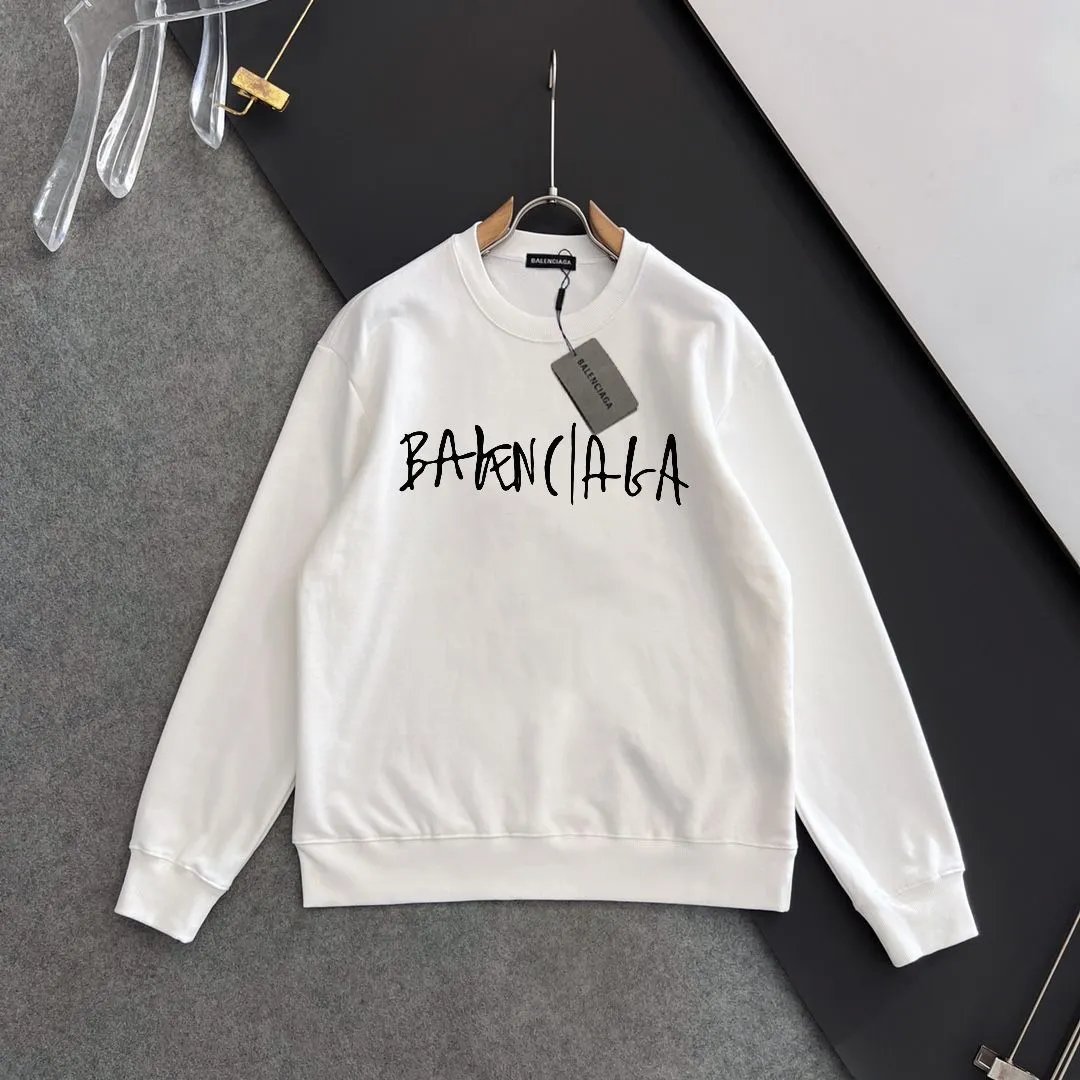 Balenciaga White Unisex Logo Cotton Hoodie