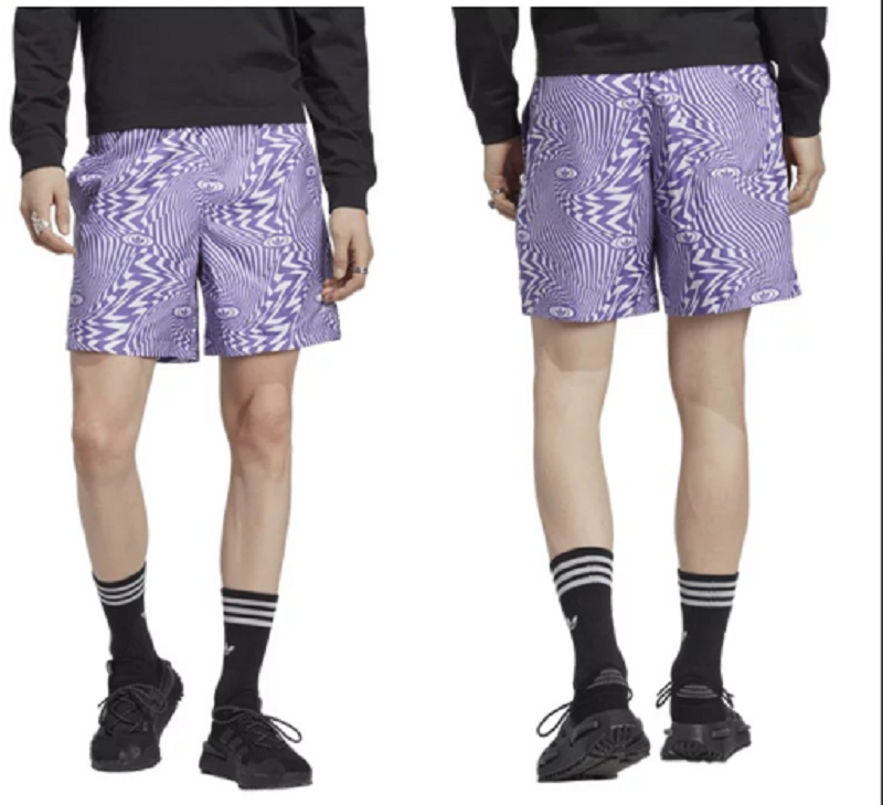 Adidas Men Purple Graphic Athletic Shorts