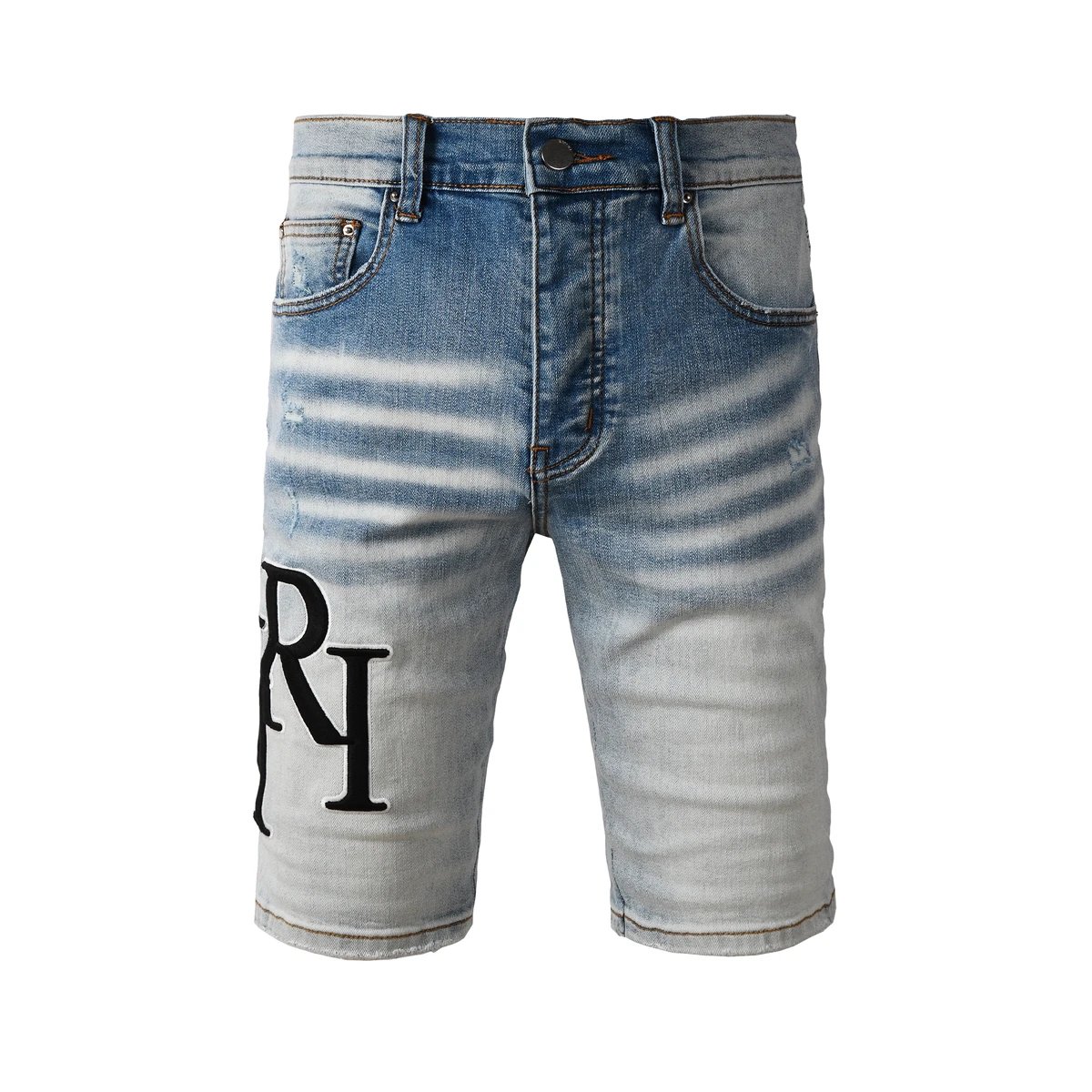 AMIRI Light Blue Slim Fit Men Denim Shorts