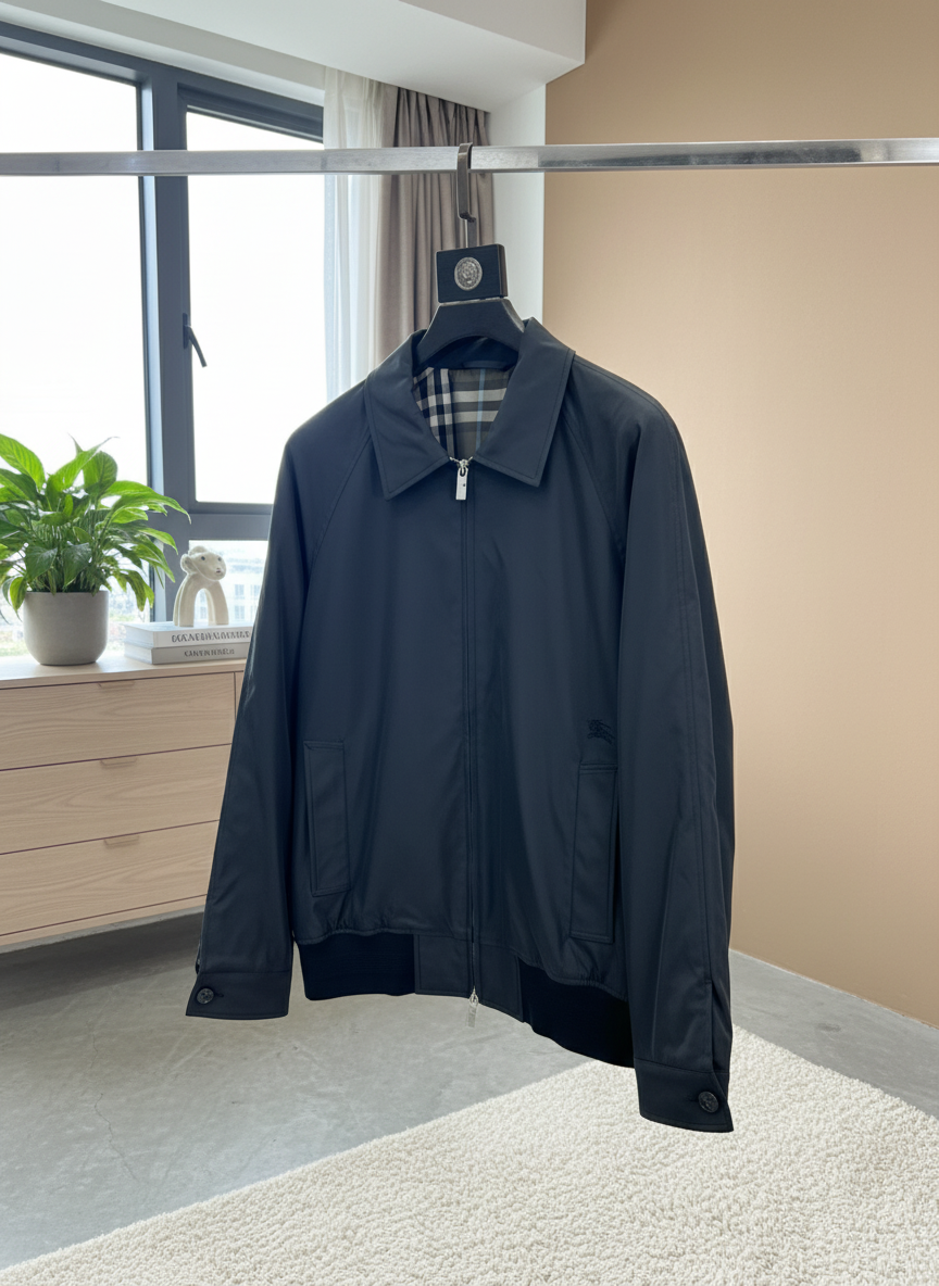 Burberry Men Classic Black Zip Jacket