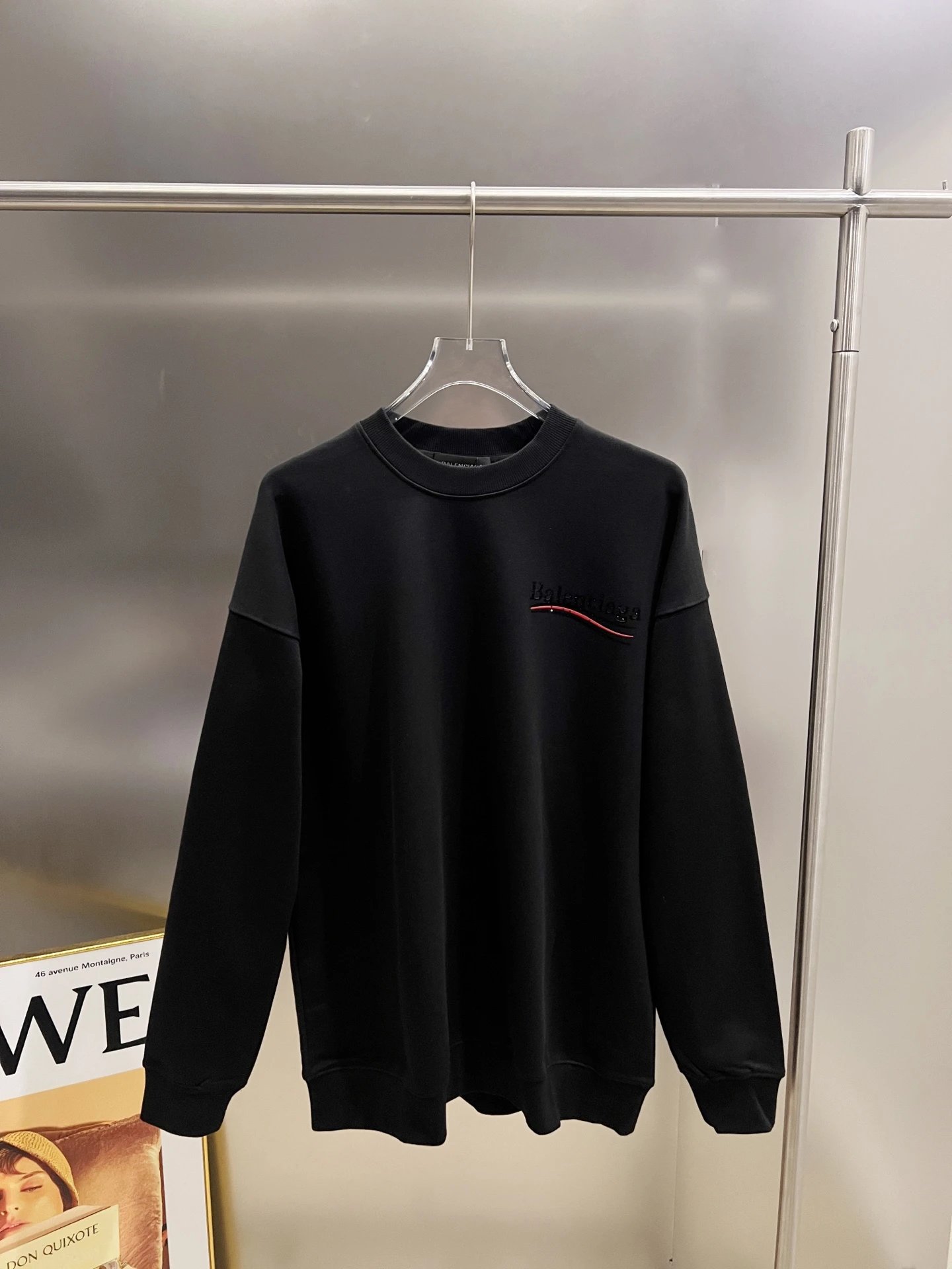 Balenciaga Black Hoodie Luxury Logo Sweatshirt