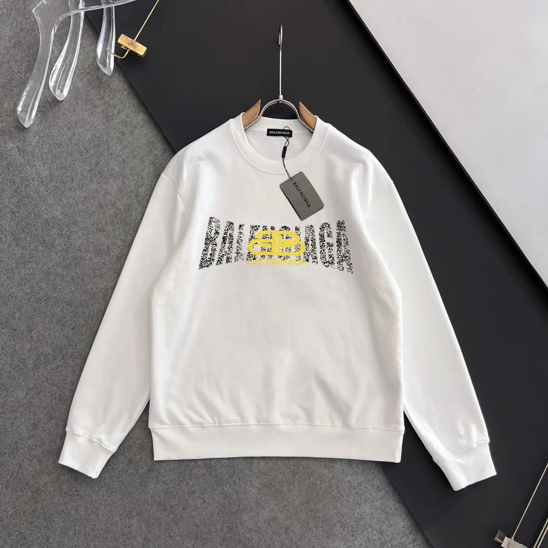 Balenciaga White Logo Cotton Streetwear Hoodie