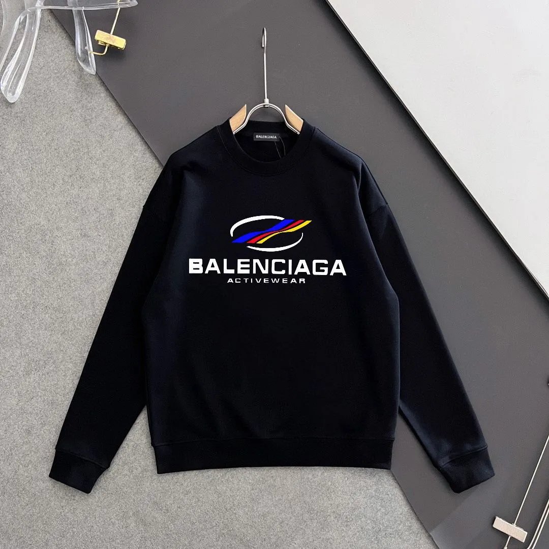 Balenciaga Activewear Black Hoodie Streetwear Sweatshirt