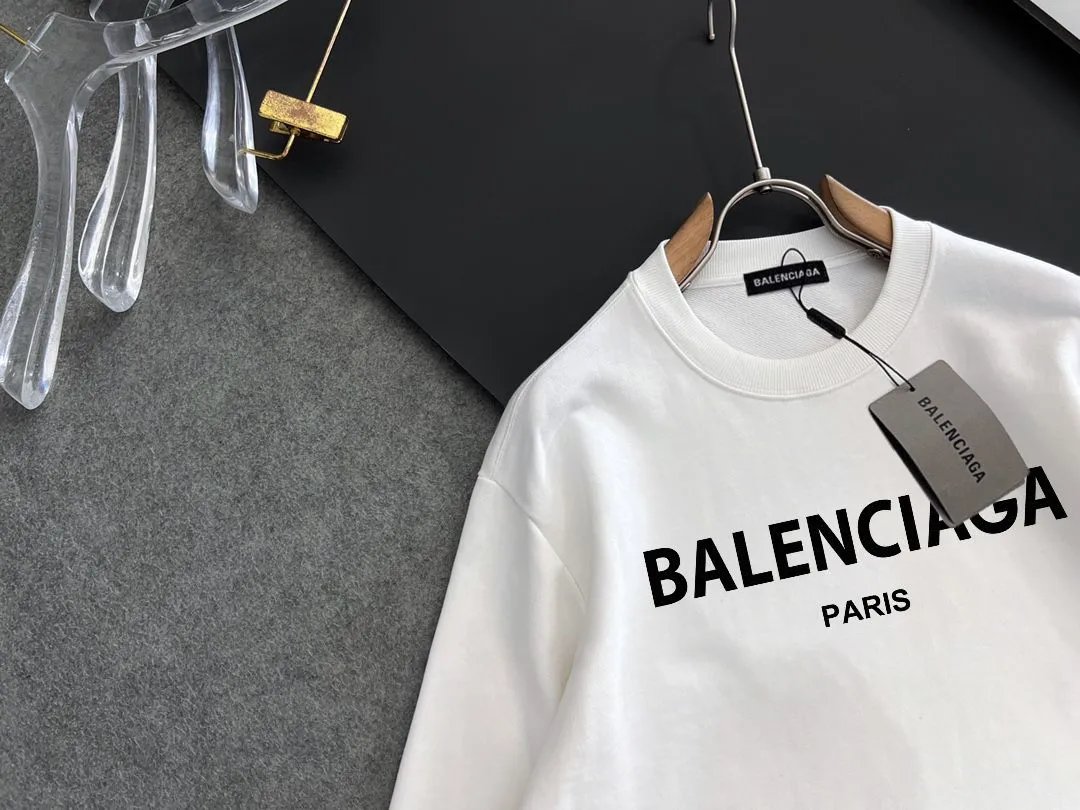 Balenciaga Paris Unisex Luxury Cotton Hoodie White