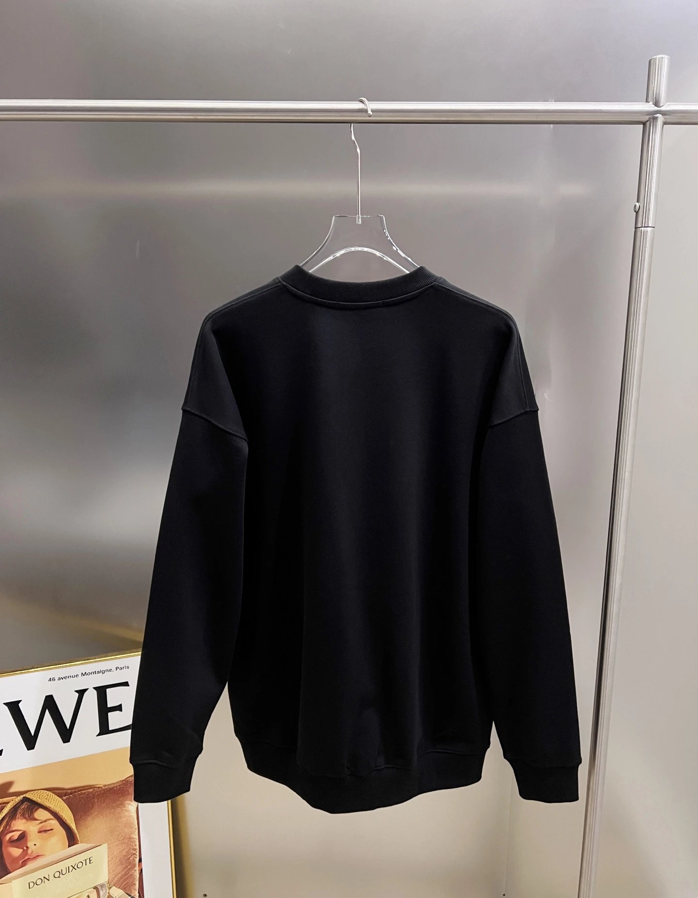 Balenciaga Black Hoodie Pink Logo Unisex Sweatshirt