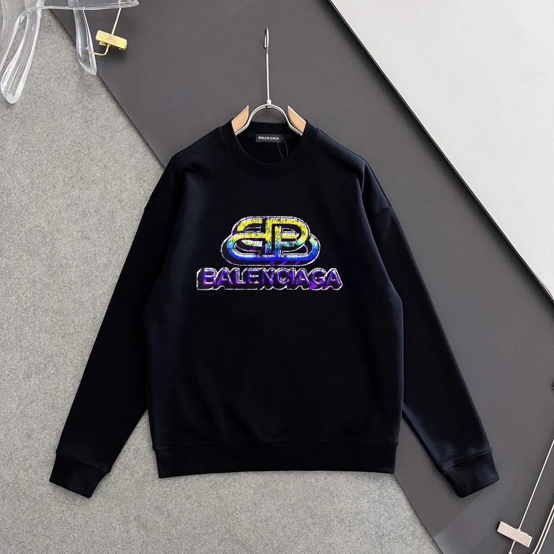 Balenciaga Black Hoodie 3D Logo Luxury Sweatshirt