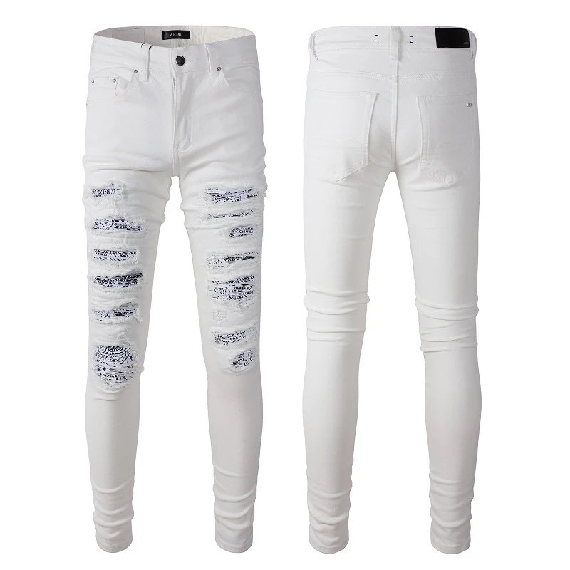 AMIRI White Distressed Skinny Jeans Streetwear Fashion