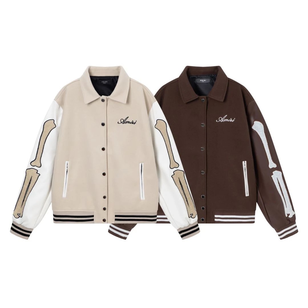 AMIRI Skeleton Varsity Jacket Men Streetwear Coat
