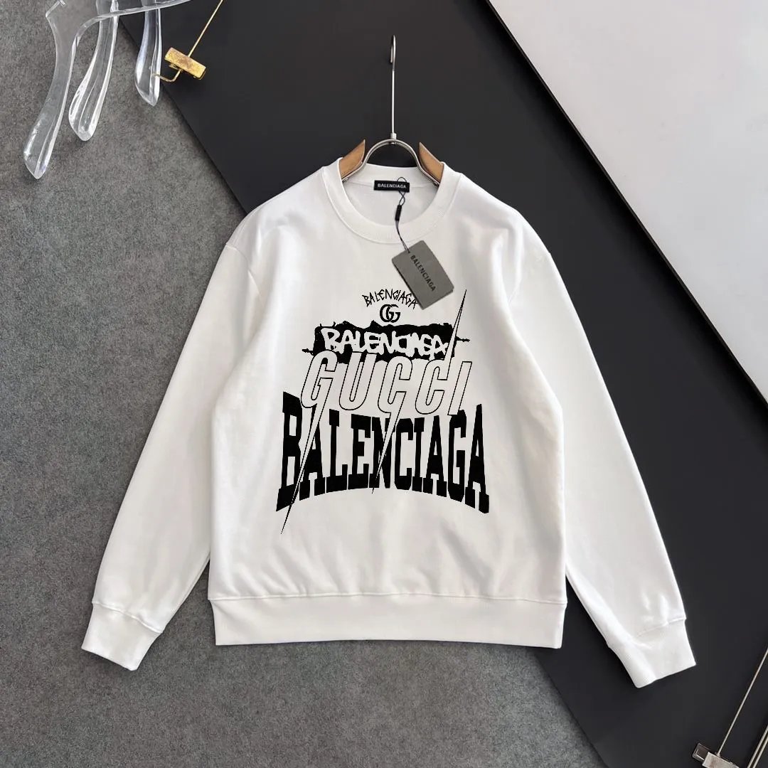 Balenciaga Unisex Cotton Hoodie Streetwear Logo Sweatshirt