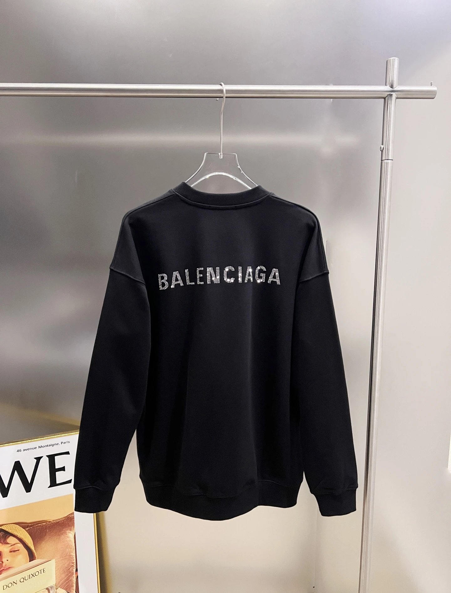 Balenciaga Black Unisex Hoodie Luxury Cotton Sweatshirt