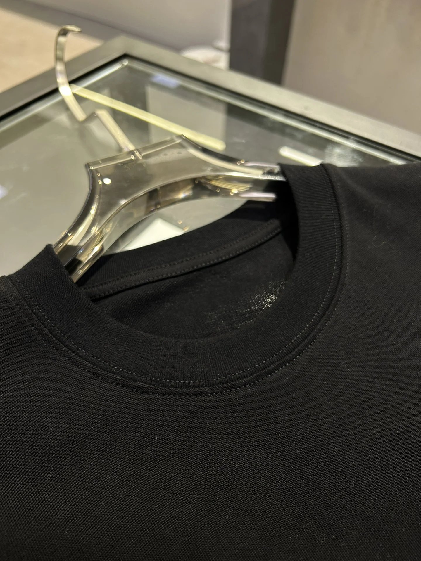 Alexander Wang Black Apple Logo Unisex Cotton T-Shirt