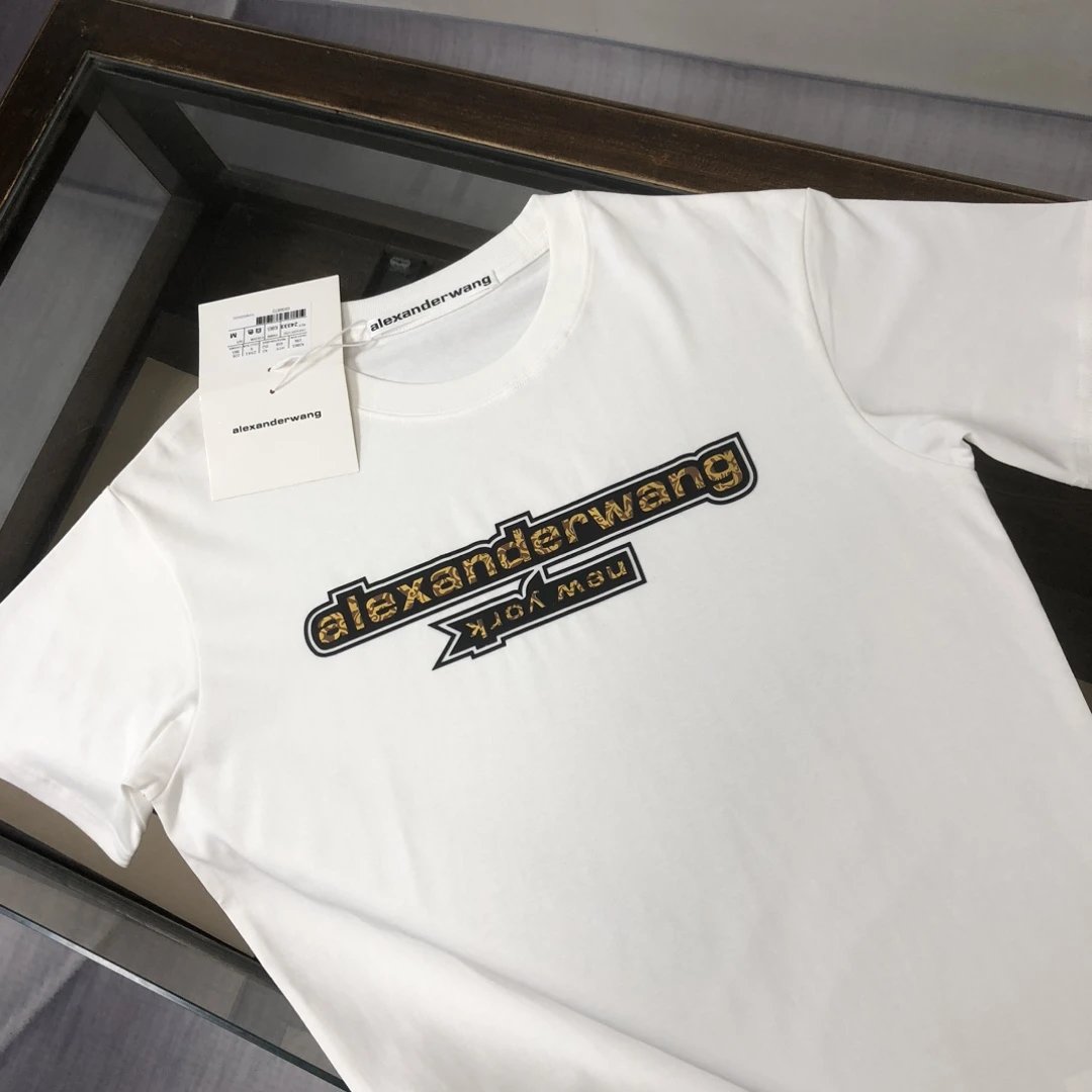 Alexander Wang Logo White Cotton Unisex T-Shirt