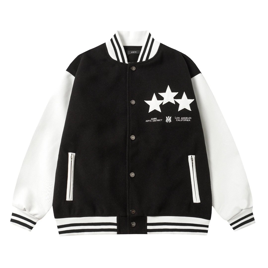 AMIRI Black White Star Varsity Jacket