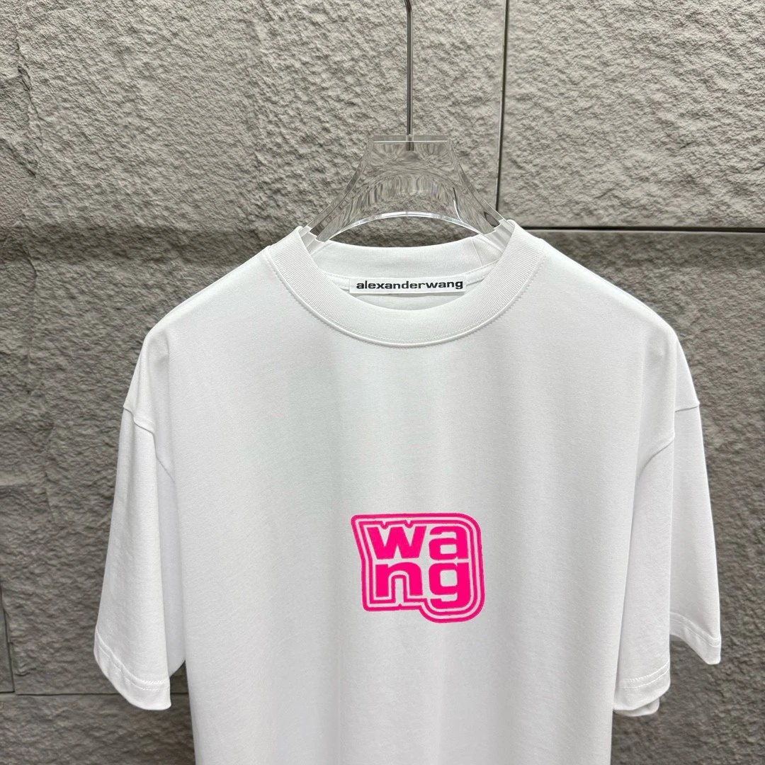 Alexander Wang Pink Logo Cotton T-Shirt