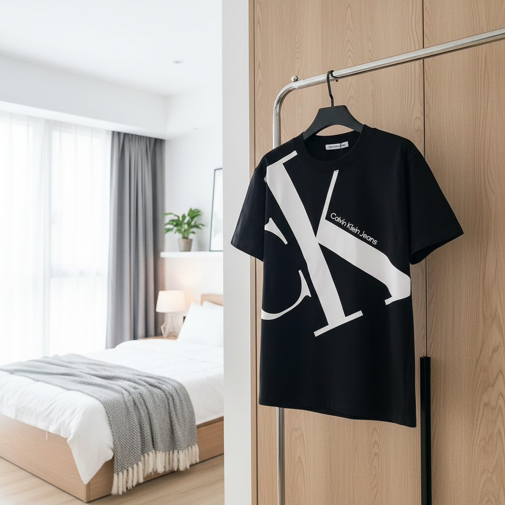 Calvin Klein Jeans Black CK Logo Cotton T-Shirt