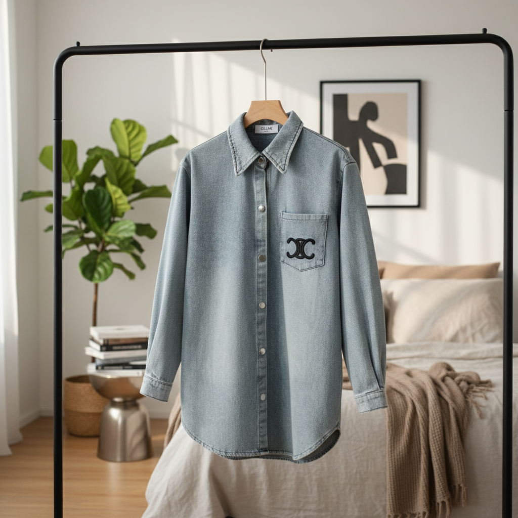 CELINE Classic Faded Wash Denim Jacket for Women