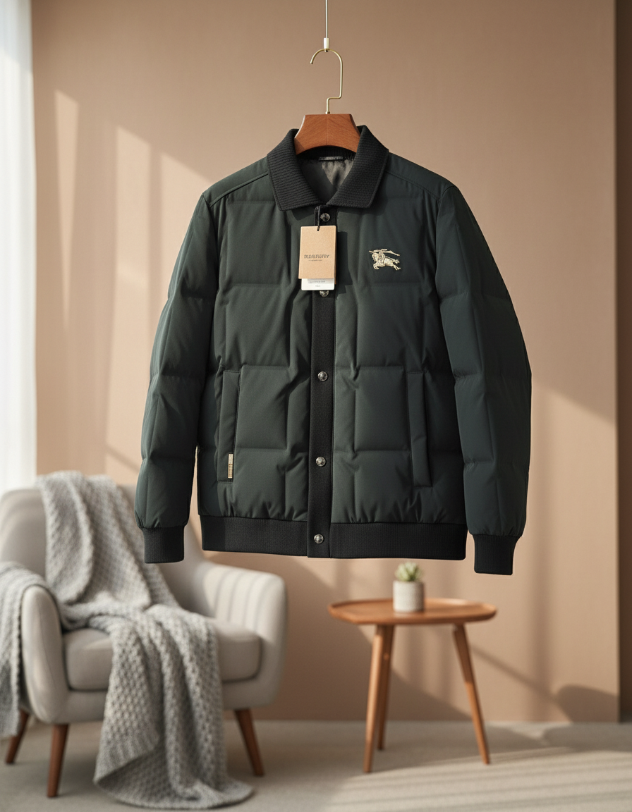 Burberry Men Black Puffer Jacket Winter Coat