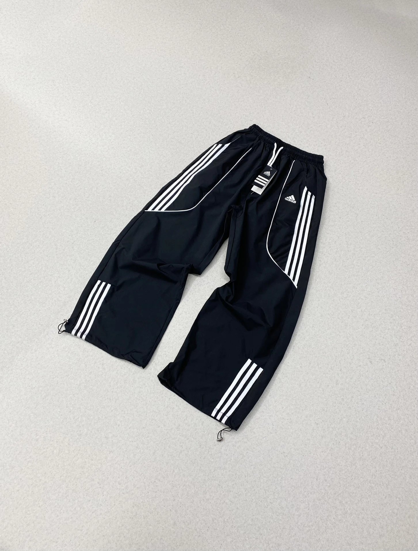 Adidas Men’s Black Three Stripes Training Track Pants