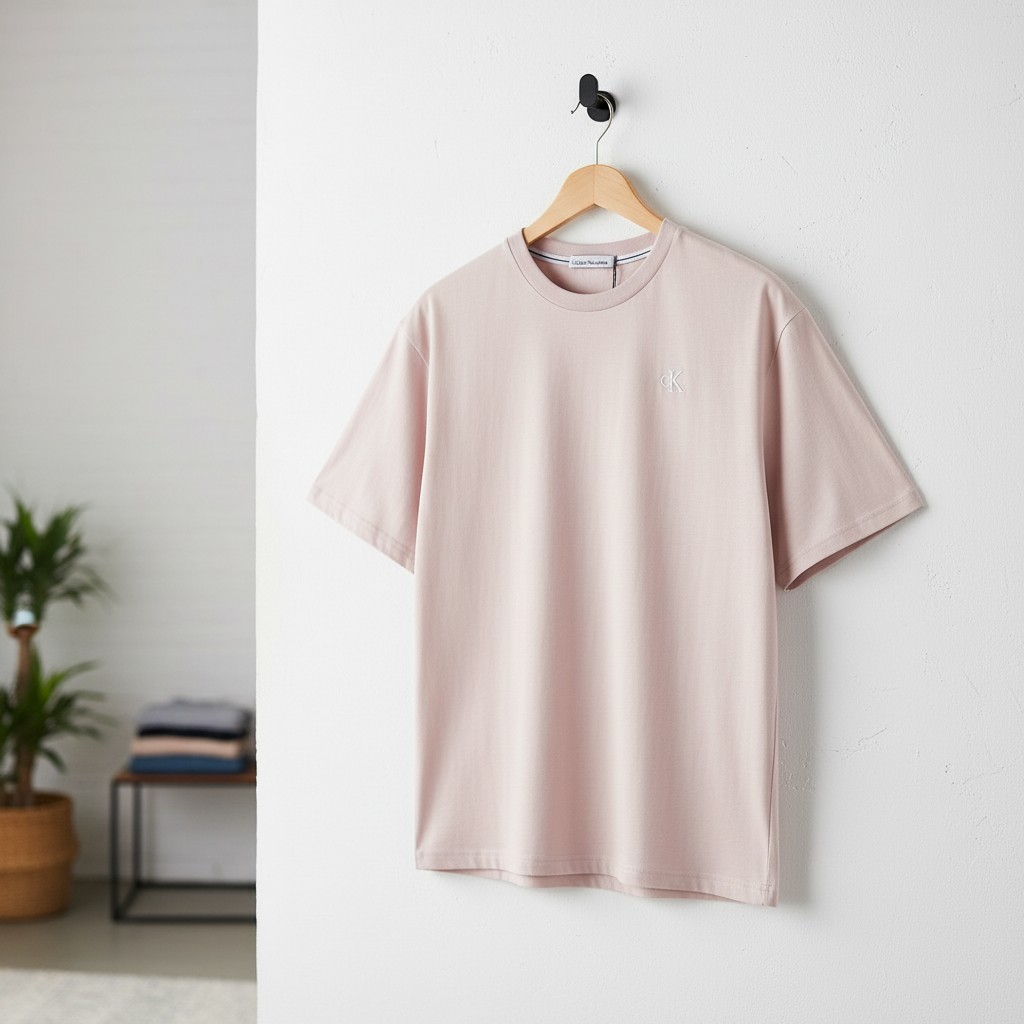 Calvin Klein Soft Pink Cotton Unisex T-Shirt