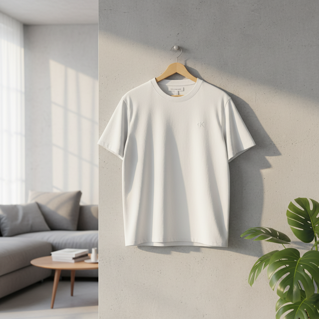 Calvin Klein White Cotton Short Sleeve CK Logo T-Shirt