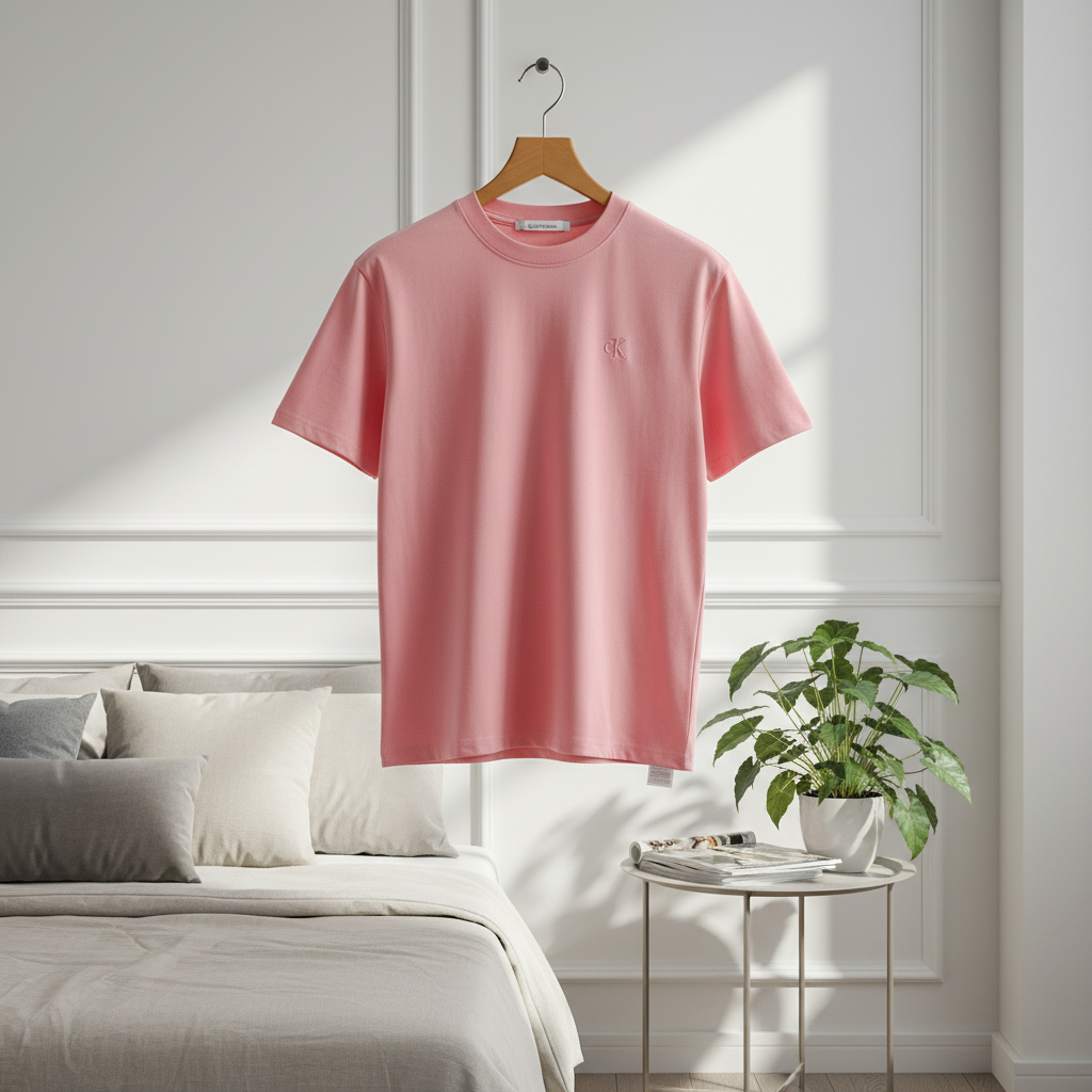 Calvin Klein Pink Cotton Men’s Logo T-Shirt