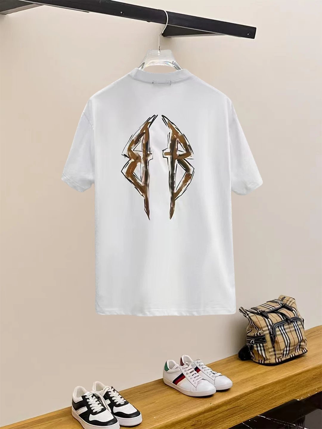 Balenciaga Graffiti Logo Unisex Cotton Streetwear T-Shirt