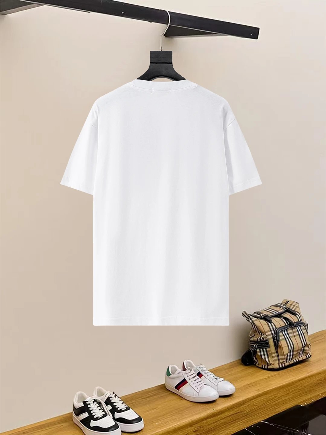 Balenciaga BB Logo White Men's Cotton T-Shirt