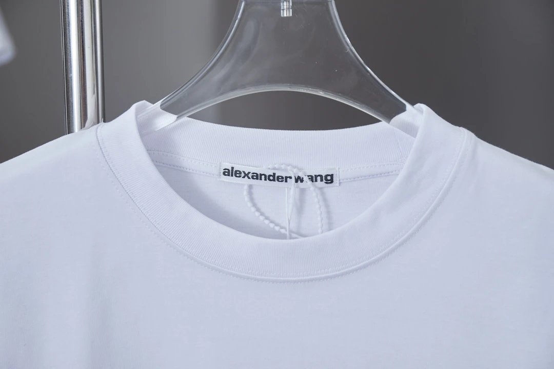 Alexander Wang White Logo Print Cotton T-Shirt
