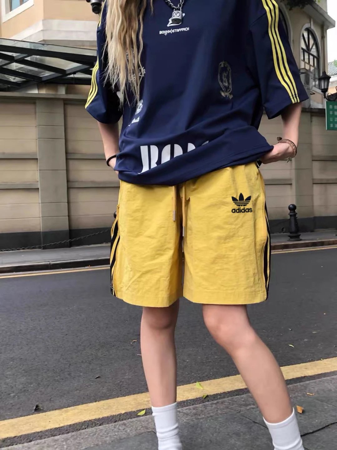 Adidas Unisex Yellow Sports Shorts Summer Training
