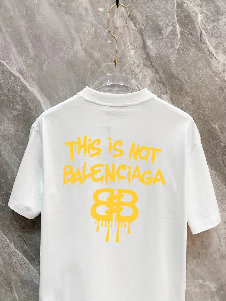 Balenciaga Unisex Logo Cotton Casual T‑Shirt