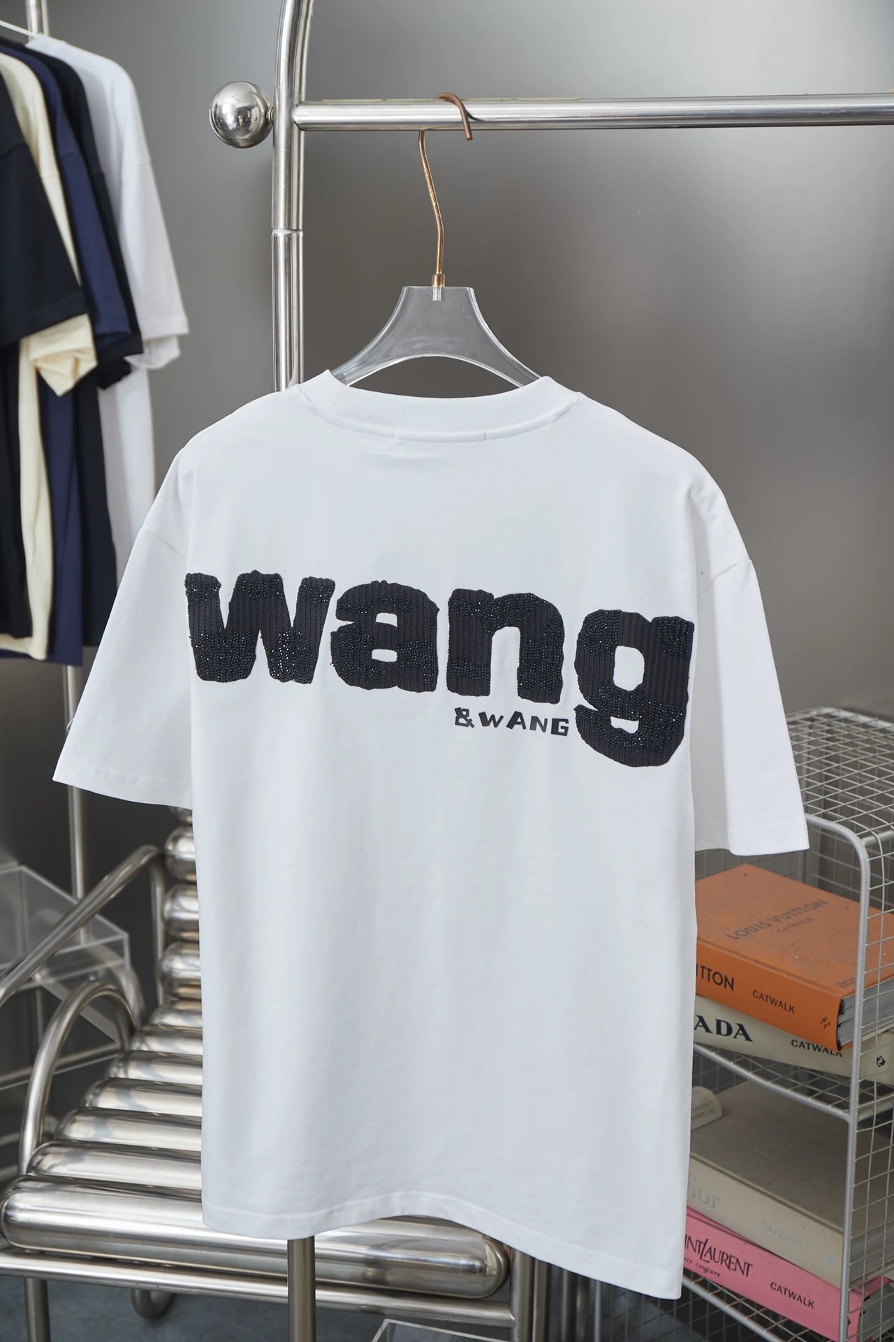 Alexander Wang Logo Embroidered Cotton T-Shirt White