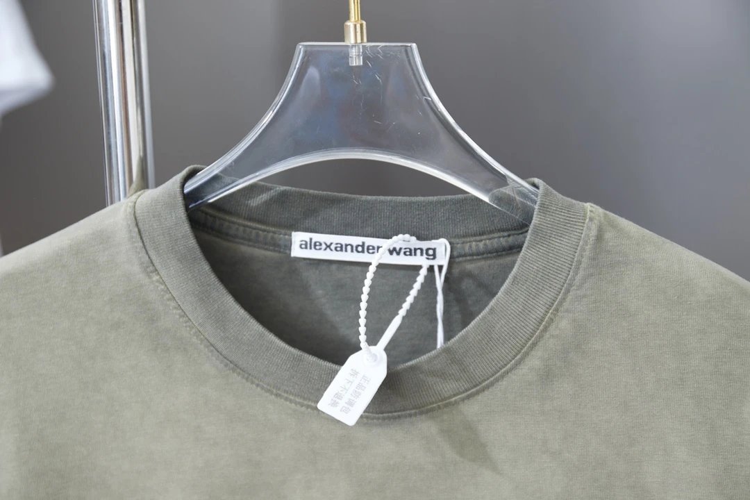 Alexander Wang Unisex Wavy Logo Cotton T-Shirt Gray