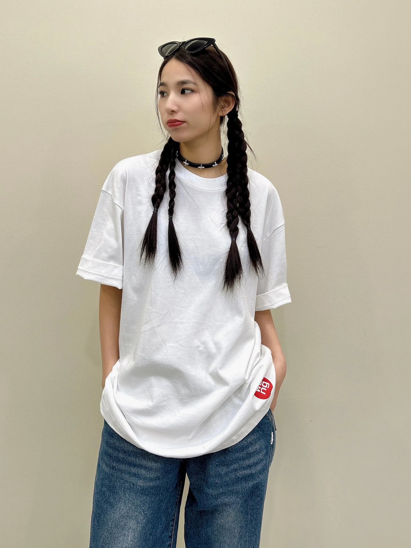 Alexander Wang White Apple Logo T-Shirt