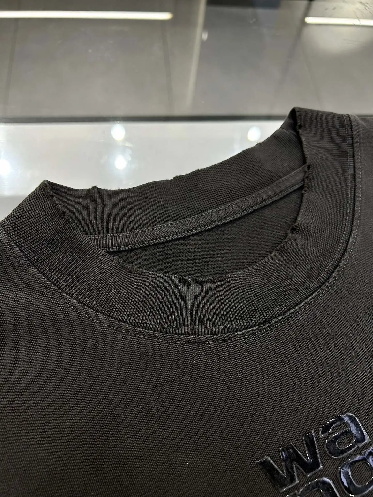 Alexander Wang Black Embroidered Logo Cotton T-Shirt