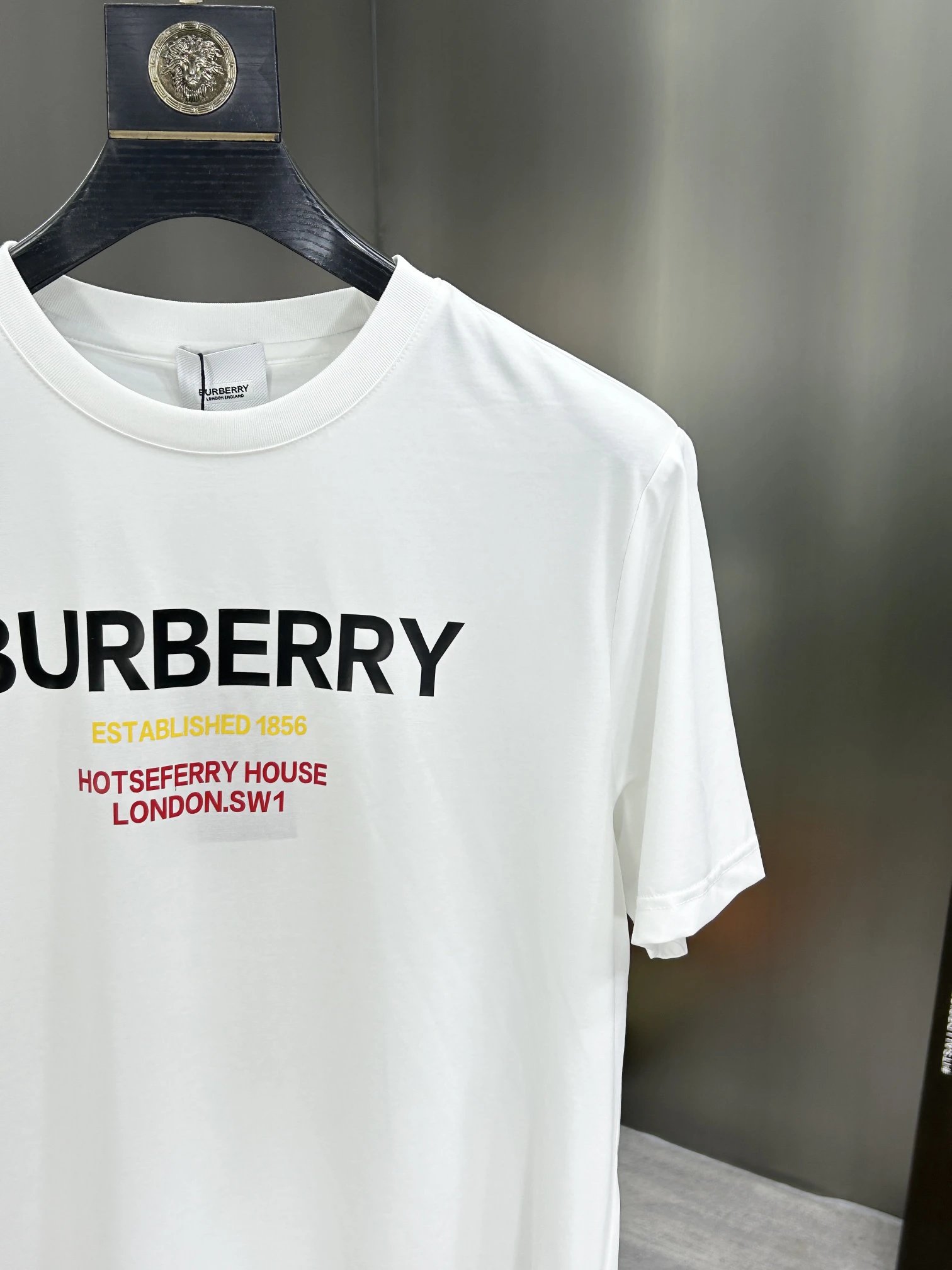 Burberry White Logo Print Cotton T-Shirt for Men